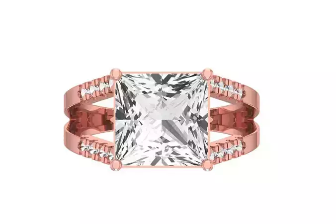 Women Princess Stone Ring 3dm STL OBJ FBX Renders Details 3D print model