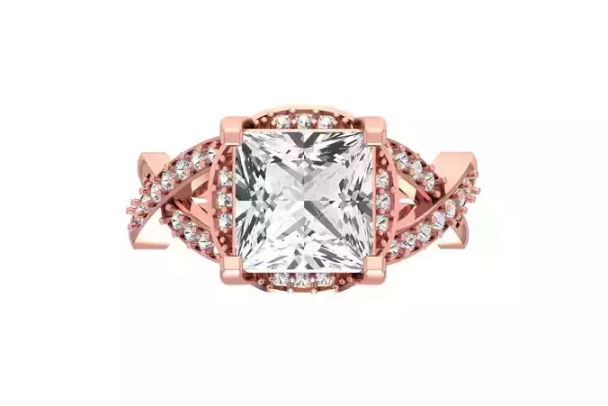 Women Princess Stone Ring 3dm STL OBJ FBX Renders Details 3D print model