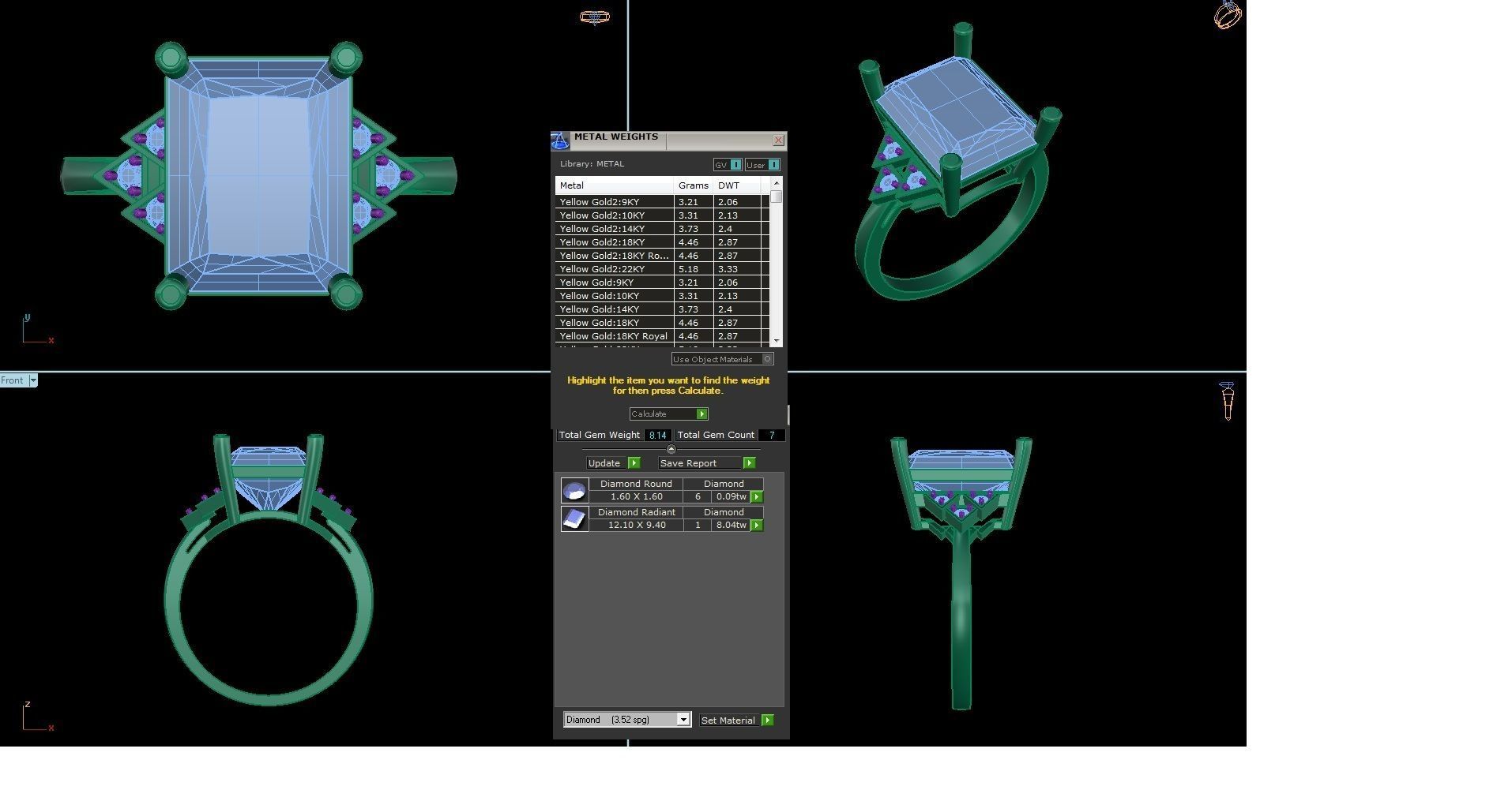 Women Ring 3dm STL OBJ FBX Renders Details 3D print model_3