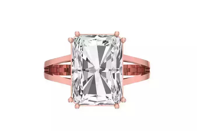 Women Solitaire Ring 3dm STL OBJ FBX Renders Details