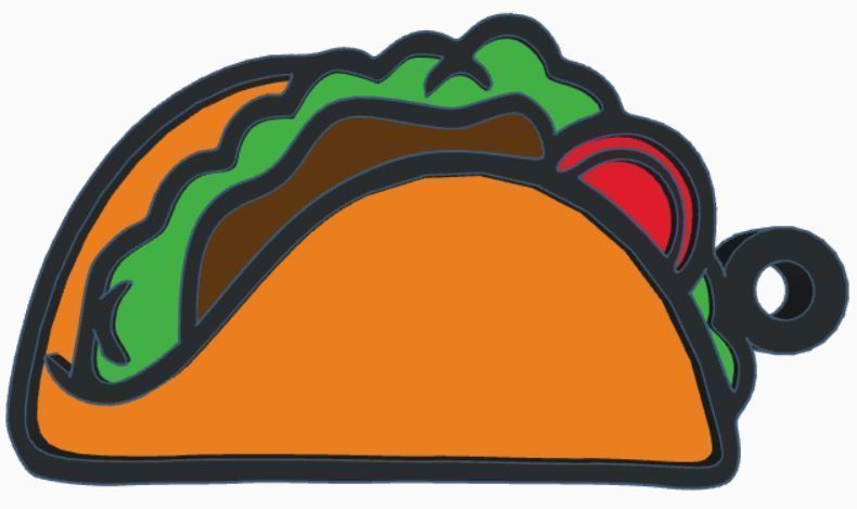 Llaveros Fast Food - Hamburguesa taco pollo papas fritas gaseosa 3D print model_5