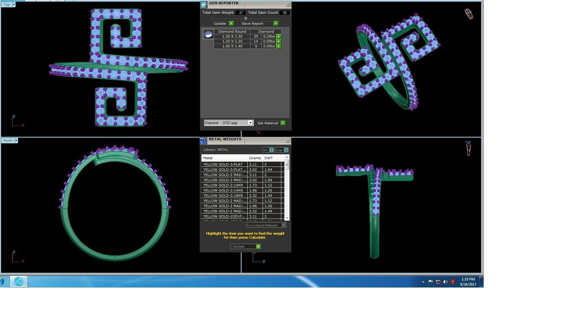 Women Rings 3dm STL OBJ FBX Renders Details 3D print model_3