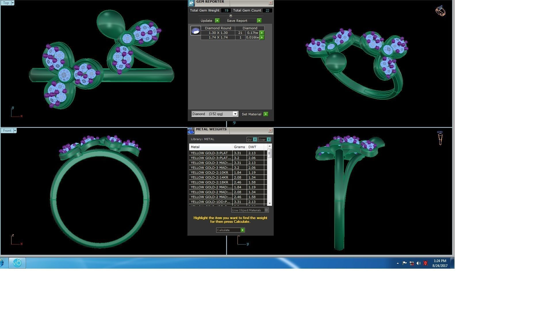 Women Rings 3dm STL OBJ FBX Renders Details 3D print model_3