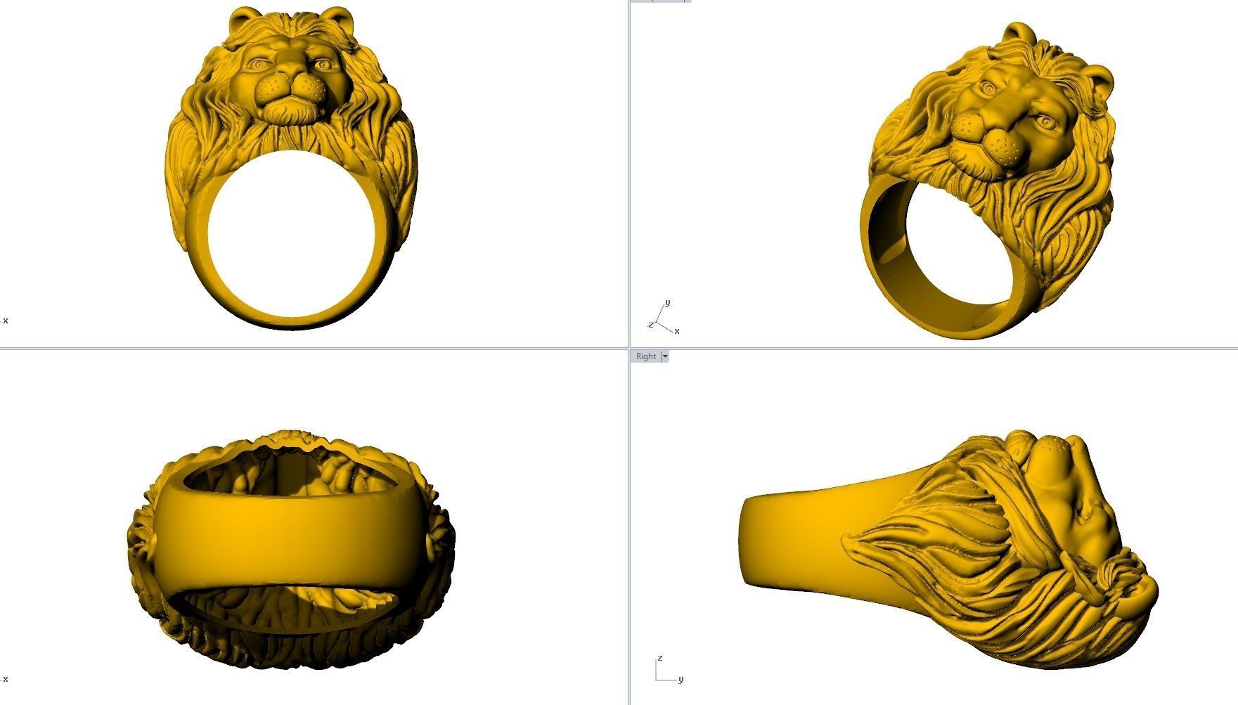 LION RING 3D print model_4