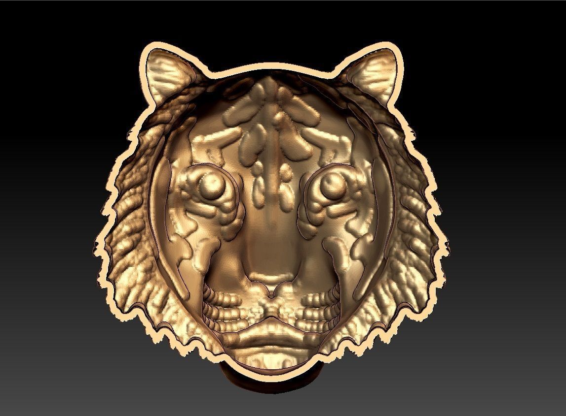 TIGER PENDENT  3D print model_3