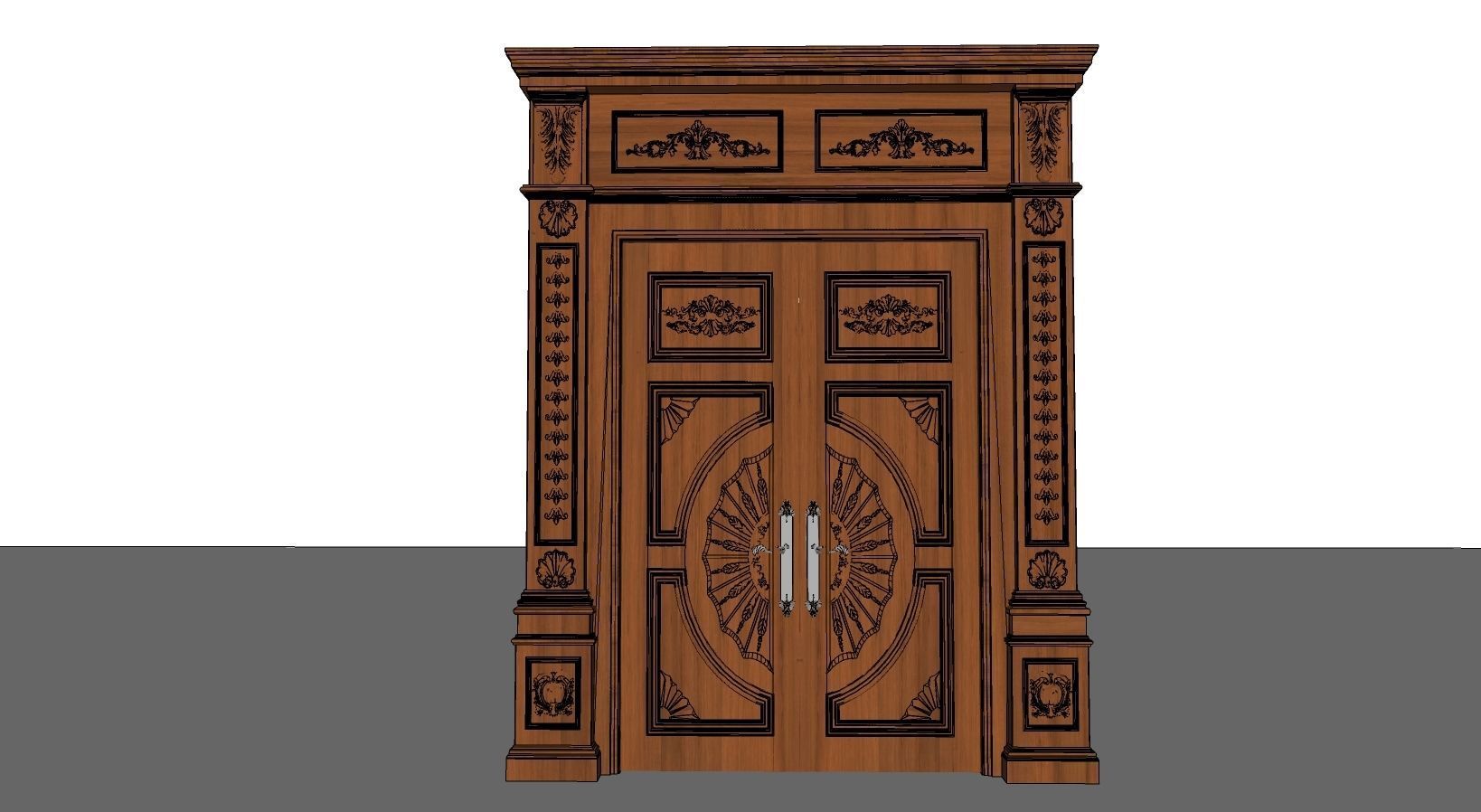 Vintage door 3D model_3