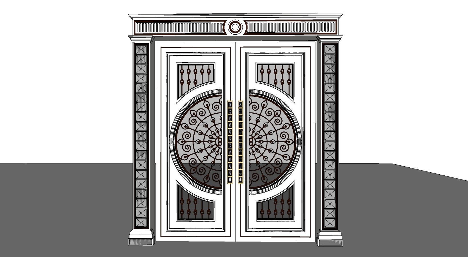 Vintage door 3D model_4