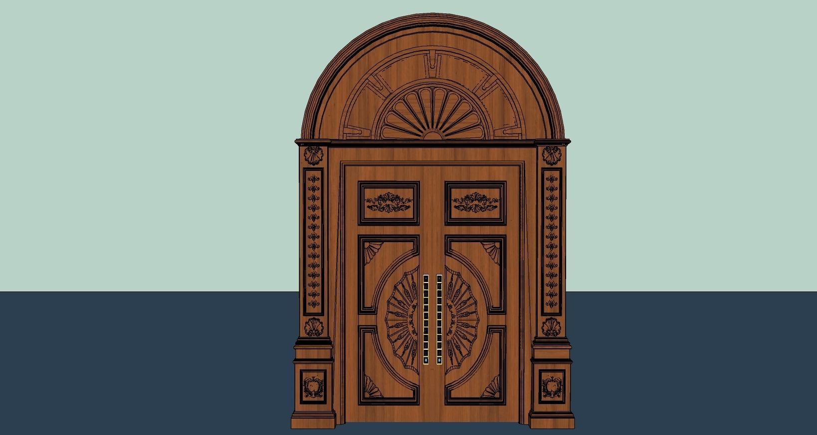 Vintage door 3D model_2