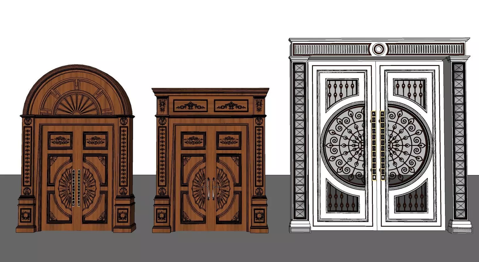Vintage door 3D model_0