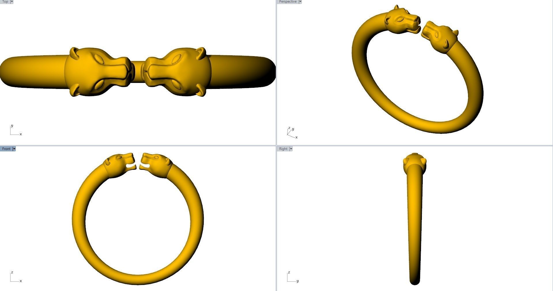 JAGUAR BANGLE 3D print model_3