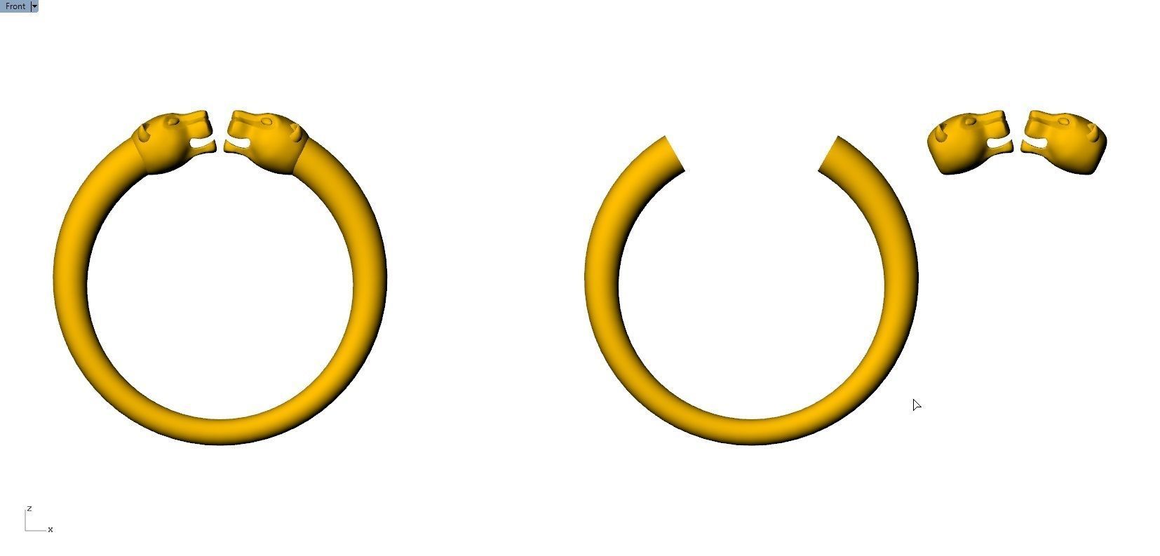 JAGUAR BANGLE 3D print model_4