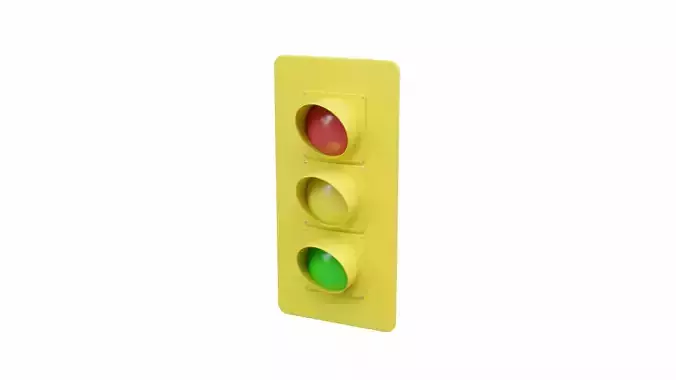 Traffic Light Low-poly 3D model