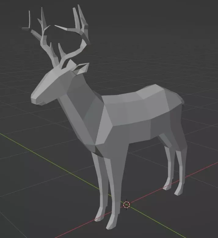 low poly deer 3D model_0