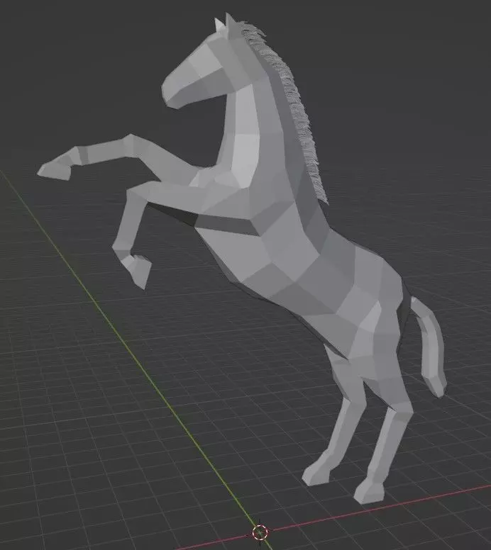 low poly horse 3D model_0