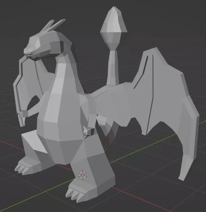 low poly charizard 3D model_0
