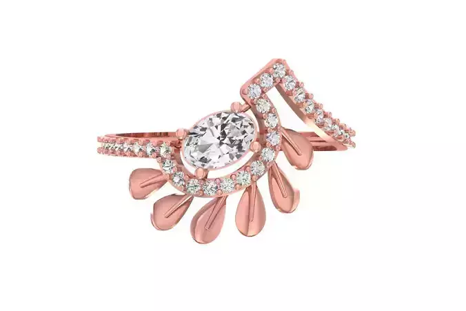 Women Wedding Engagement Oval Stone Ring