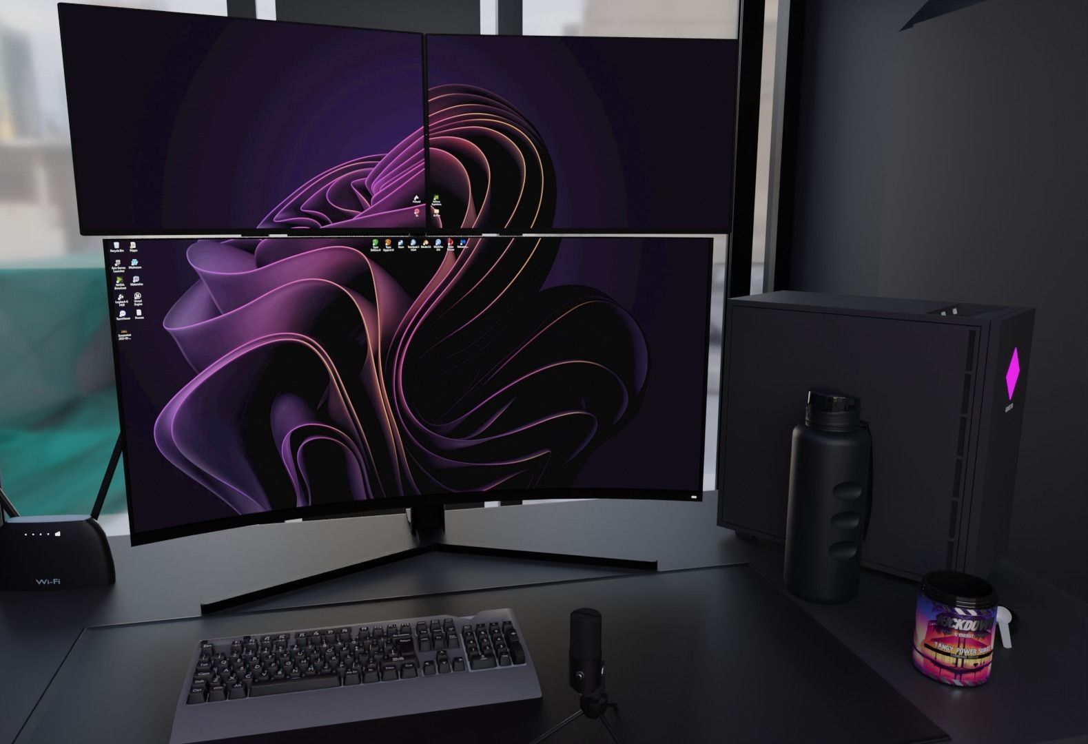 Realistic Minimal Modern Room Studio Setup 3D model_1