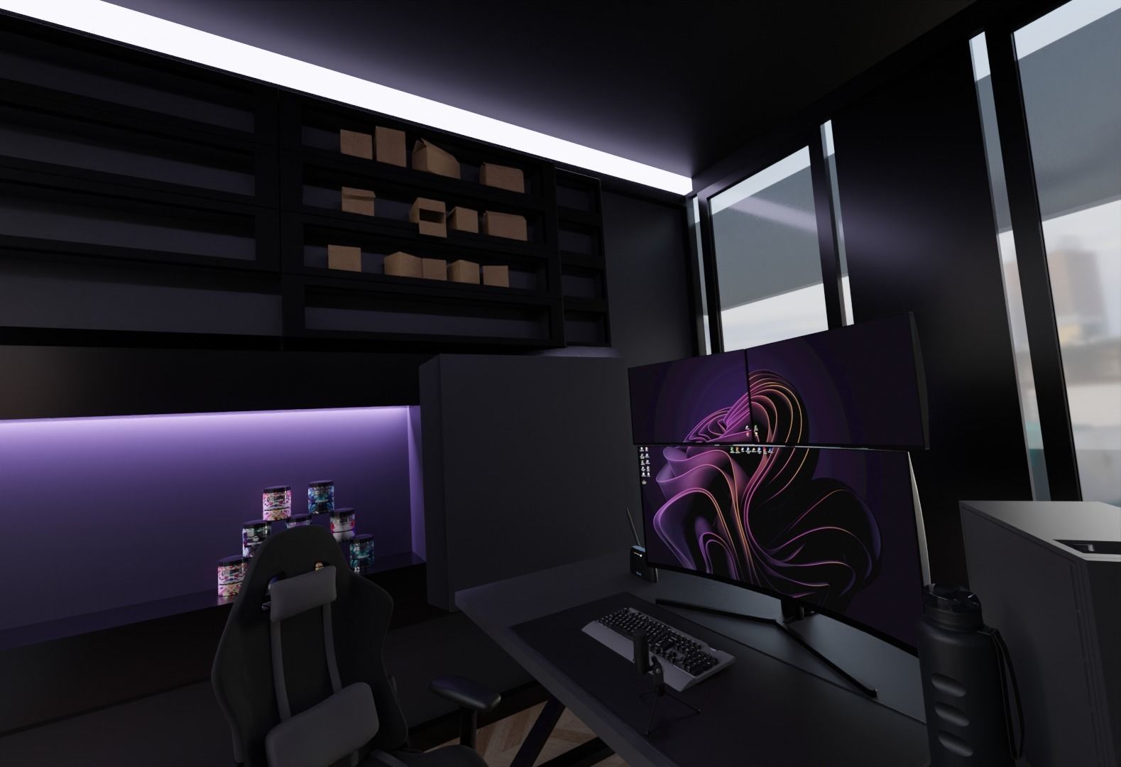 Realistic Minimal Modern Room Studio Setup 3D model_2