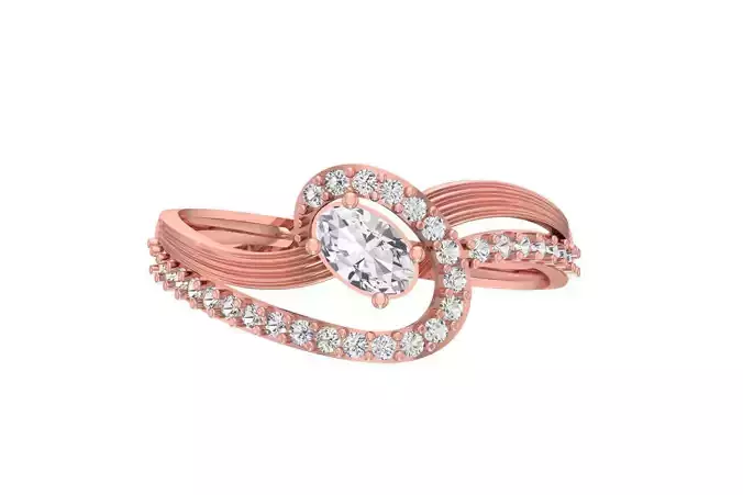 Women Wedding Engagement Oval Stone Ring