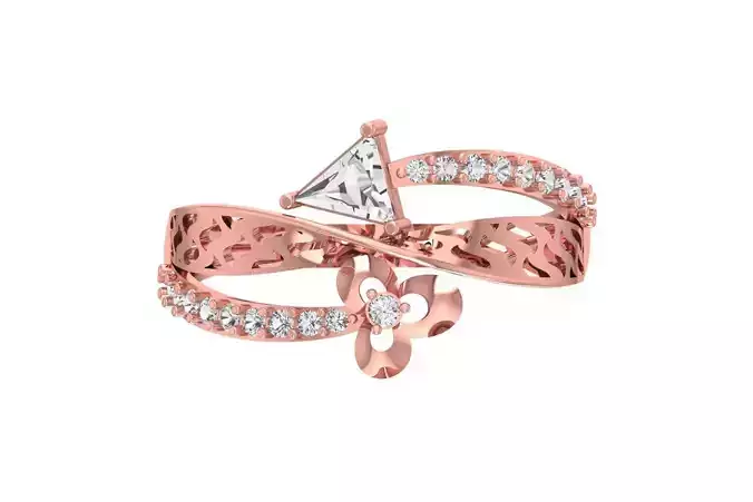 Women Wedding Engagement Triangle Stone Ring