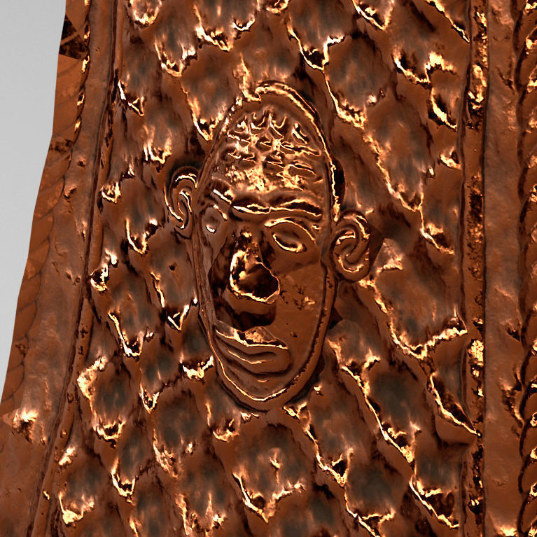 Benin bronze bell Low-poly 3D model_7