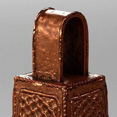 Benin bronze bell Low-poly 3D model_5