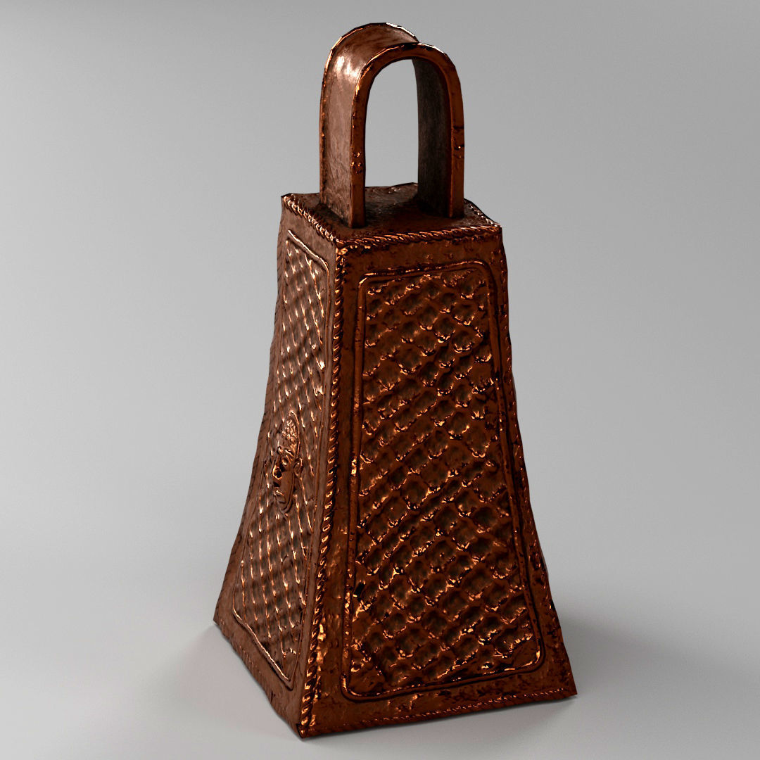 Benin bronze bell Low-poly 3D model_1