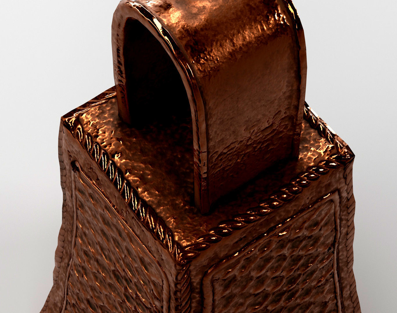 Benin bronze bell Low-poly 3D model_4