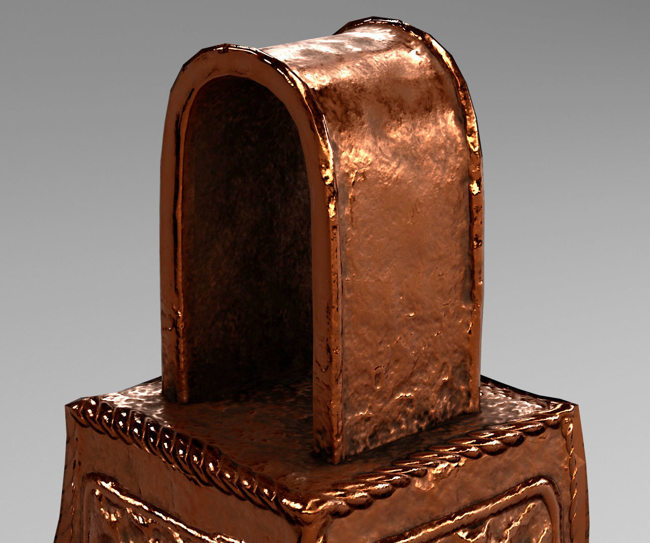 Benin bronze bell Low-poly 3D model_3