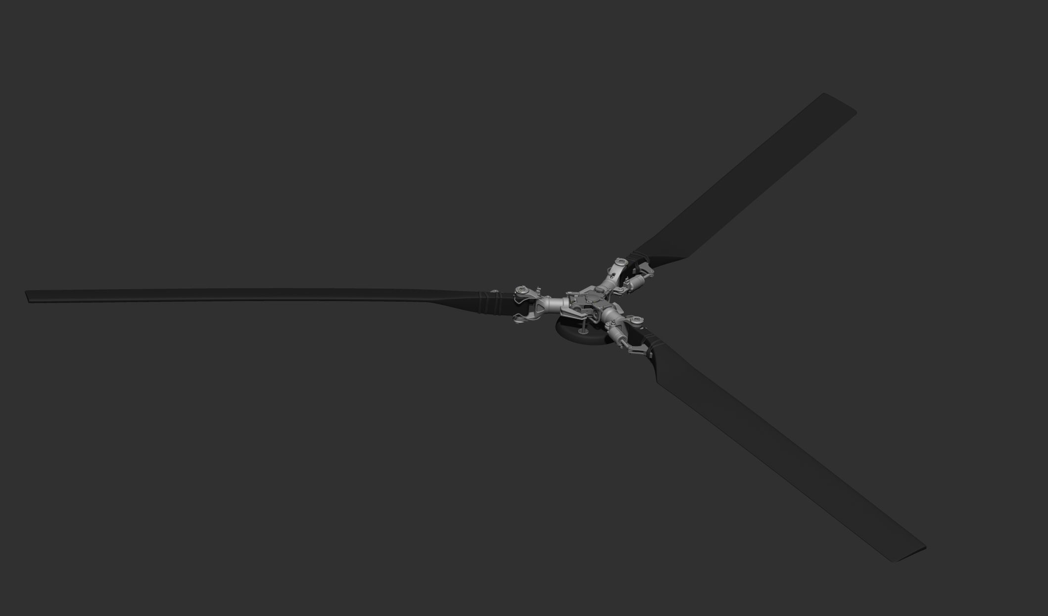 Boeing CH-47 chinook rotor system  Low-poly 3D model_2