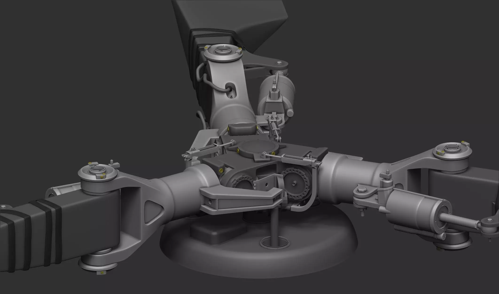Boeing CH-47 chinook rotor system  Low-poly 3D model_0