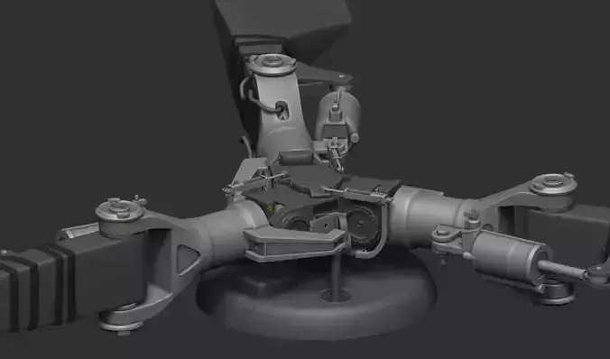 Boeing CH-47 chinook rotor system  Low-poly 3D model