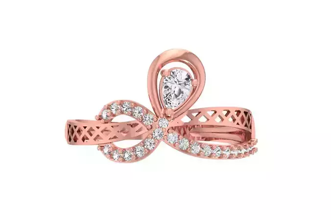 Women Wedding Engagement Pear Stone Ring 3D print model