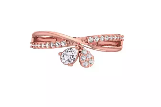 Women Wedding Engagement Pear Stone Ring 3D print model