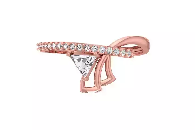 Women Wedding Engagement Triangle Stone Ring