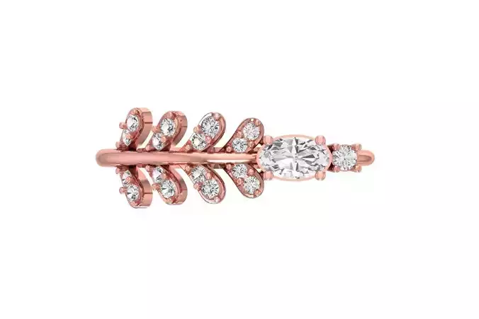 Women Wedding Engagement Oval Stone Ring 3D print model
