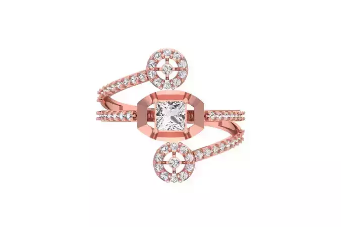 Women Wedding Engagement Princess Stone Ring 3D print model