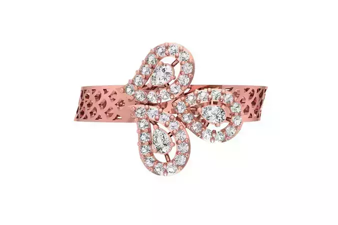 Women Wedding Engagement Pear Stone Ring 3D print model