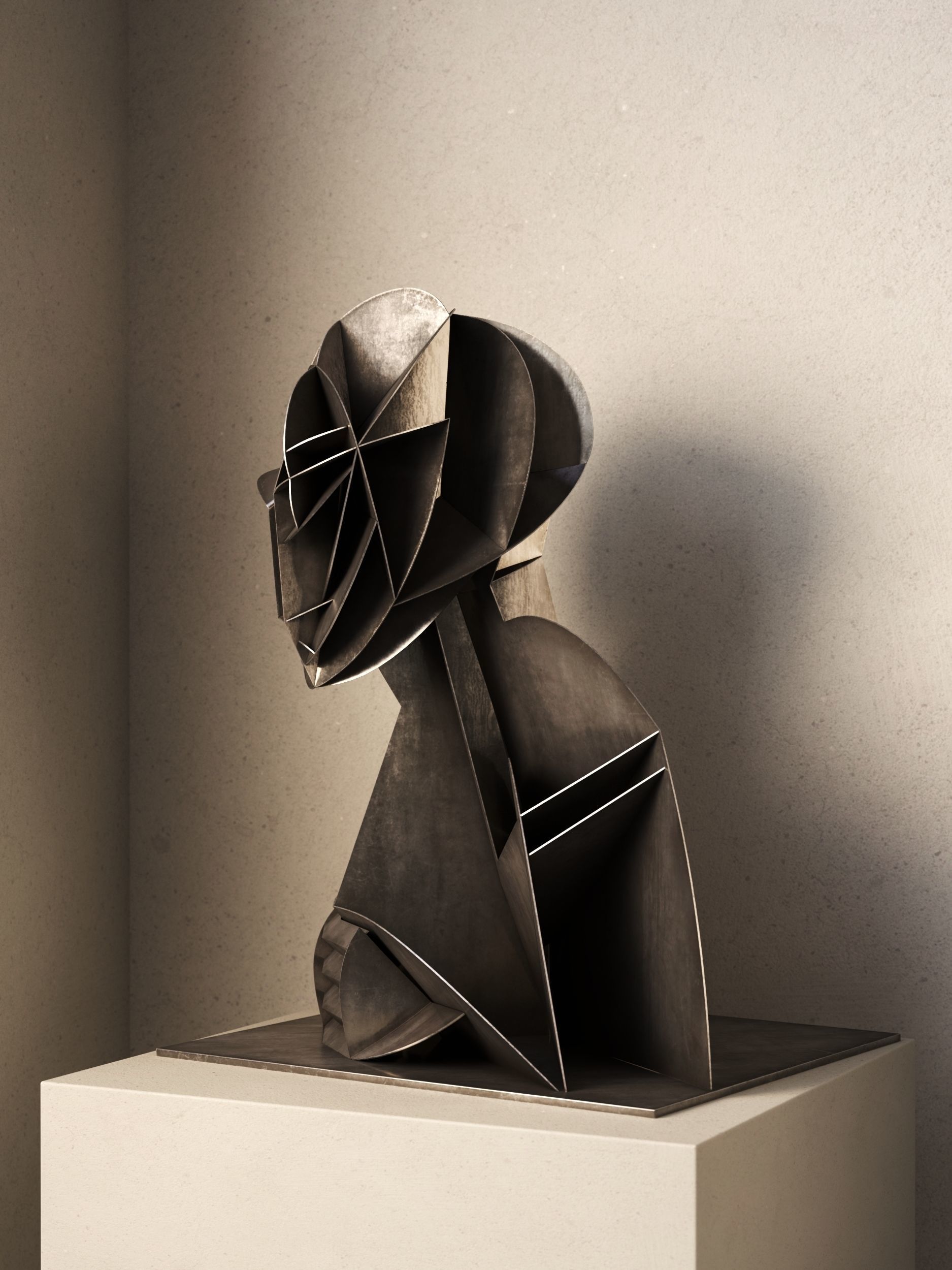 Tate Head Sculpture 3D model_2