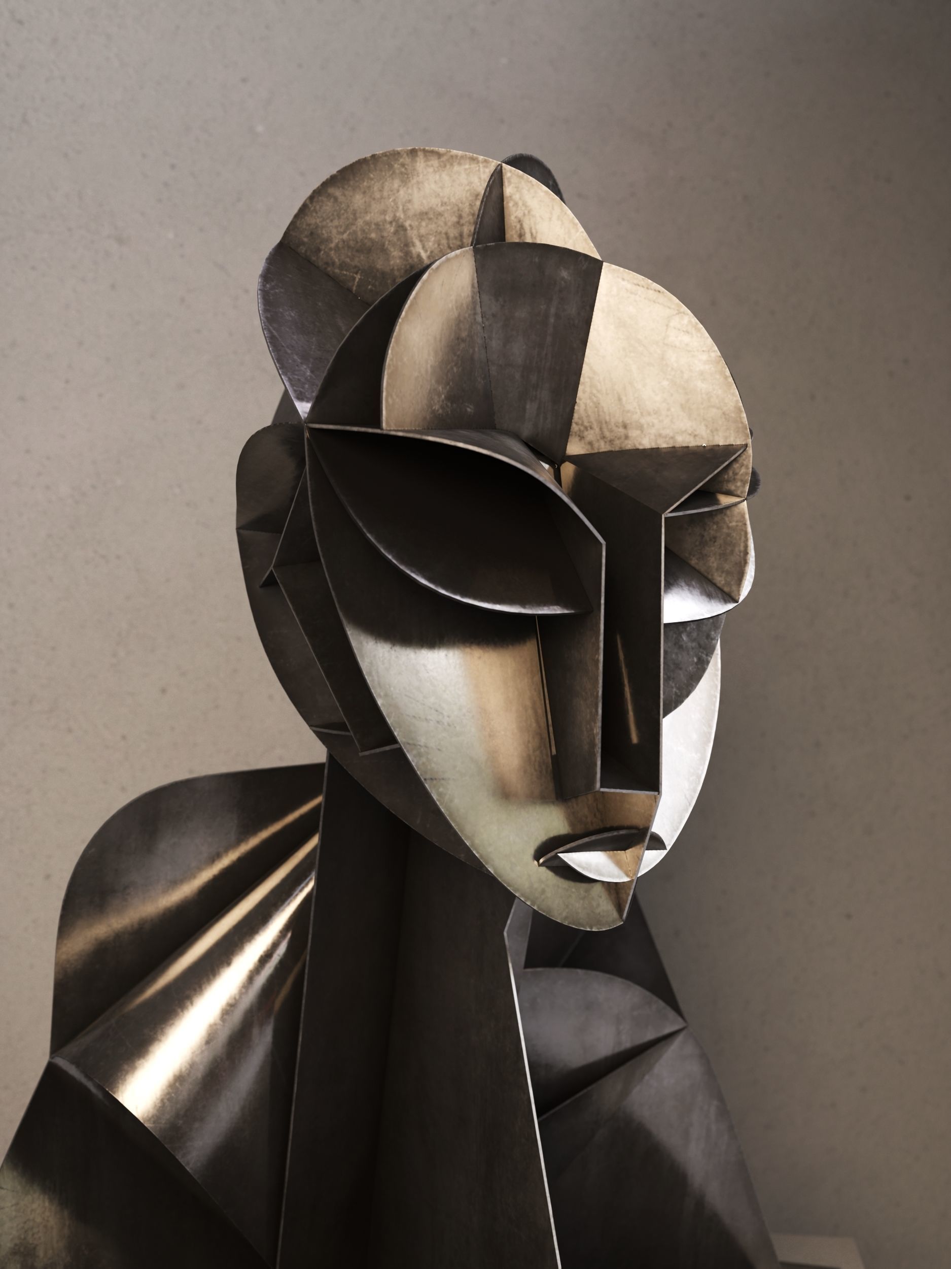 Tate Head Sculpture 3D model_1