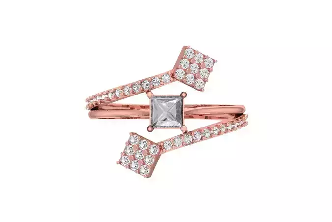 Women Wedding Engagement Princess Stone Ring 3D print model