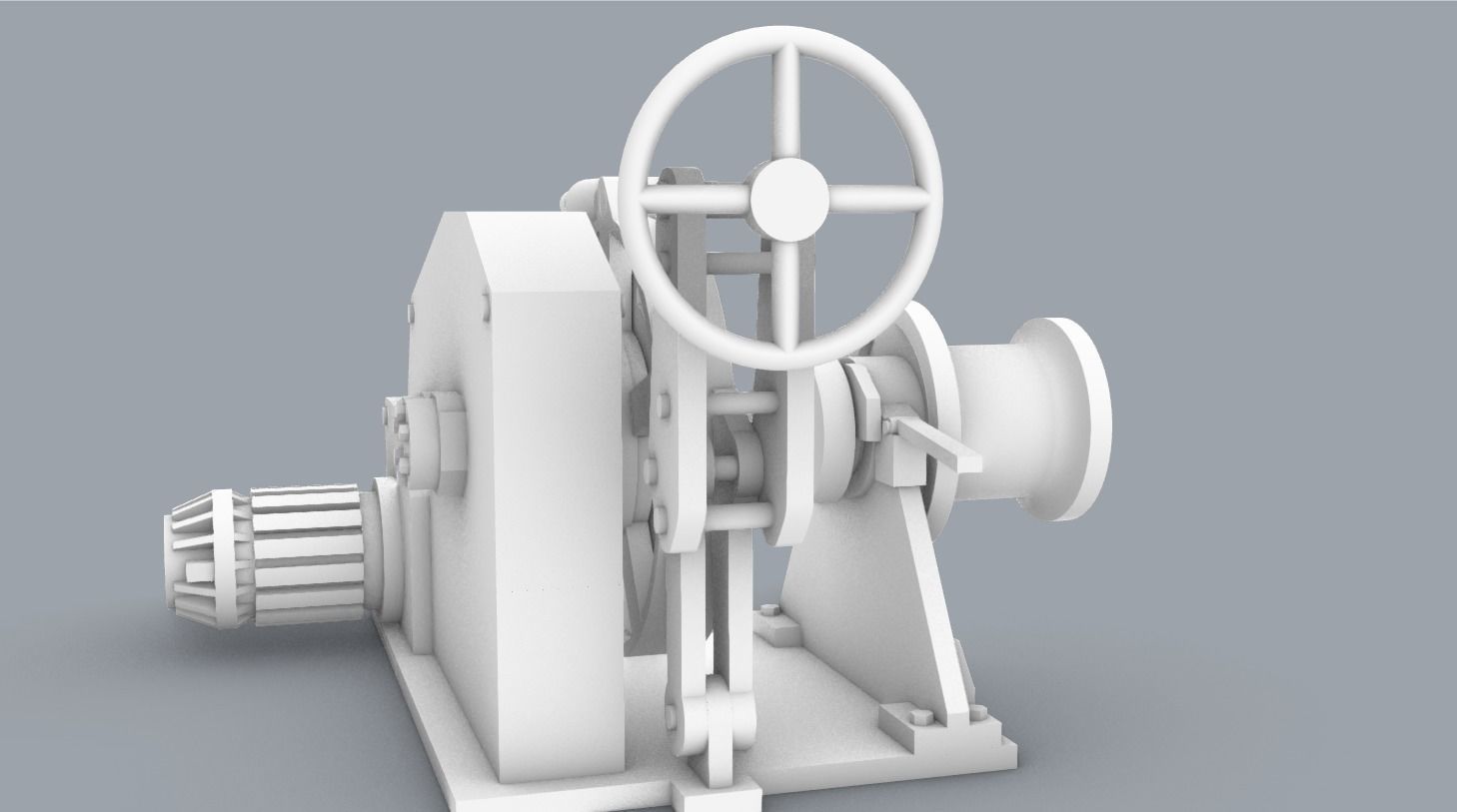 Anchor Winch Low-poly 3D model_9