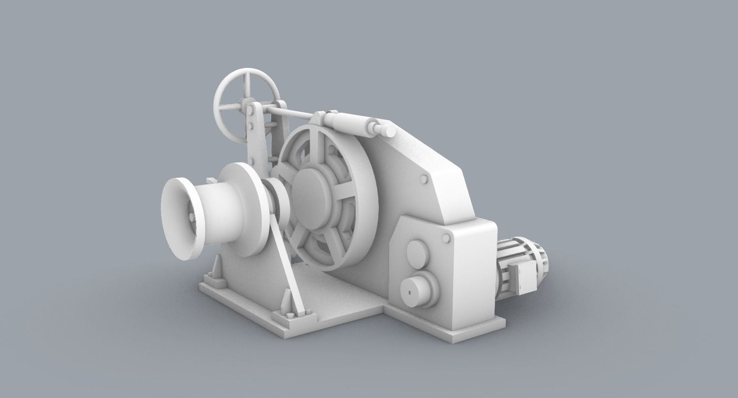 Anchor Winch Low-poly 3D model_1