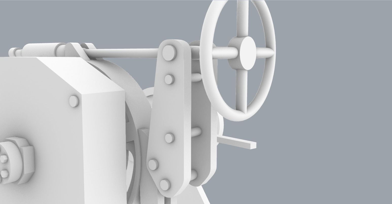 Anchor Winch Low-poly 3D model_10