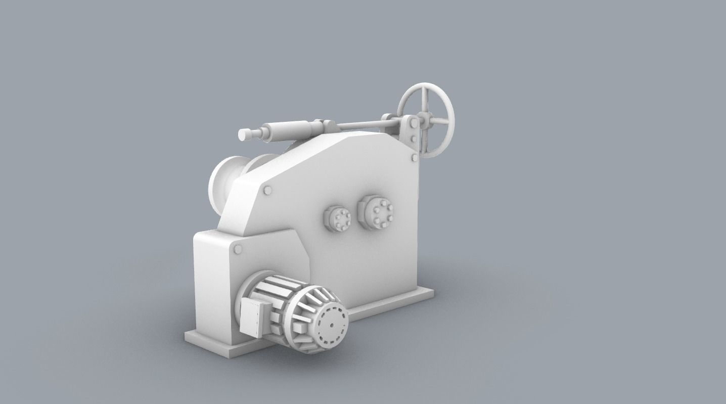 Anchor Winch Low-poly 3D model_2
