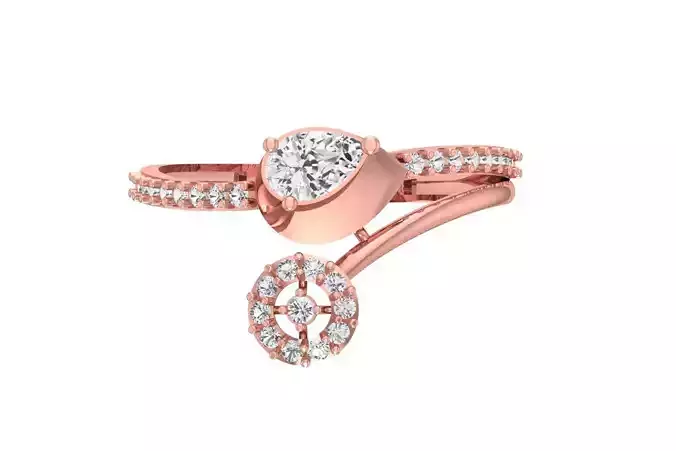 Women Wedding Engagement Pear Stone Ring 3D print model