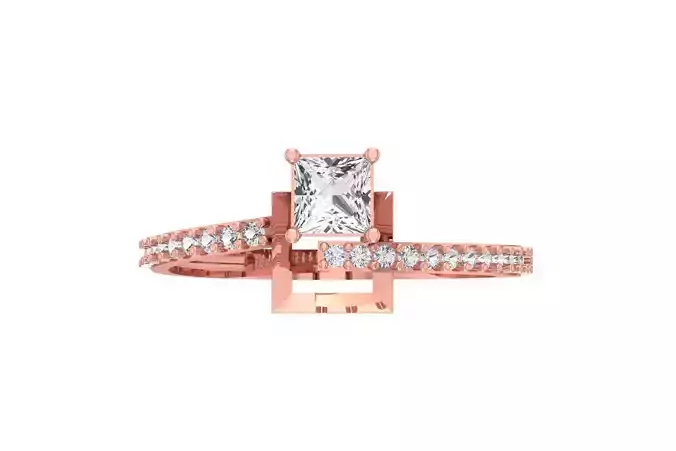 Women Wedding Engagement Princess Stone Ring 3D print model