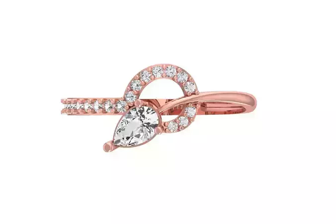 Women Wedding Engagement Pear Stone Ring 3D print model