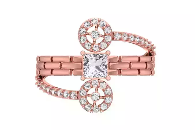 Women Wedding Engagement Princess Stone Ring 3D print model