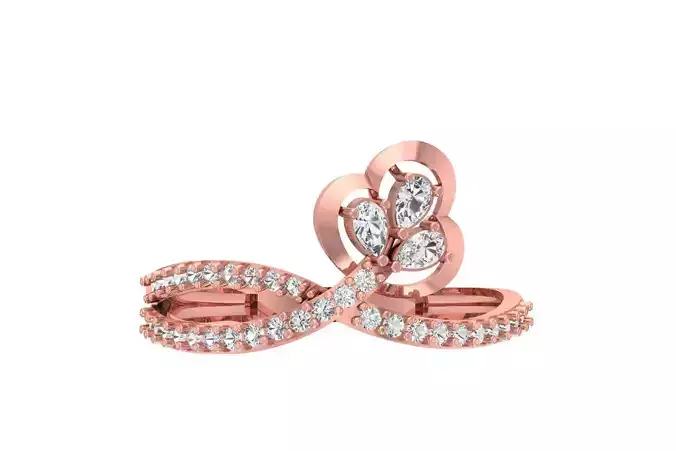 Women Wedding Engagement Pear Stone Ring 3D print model